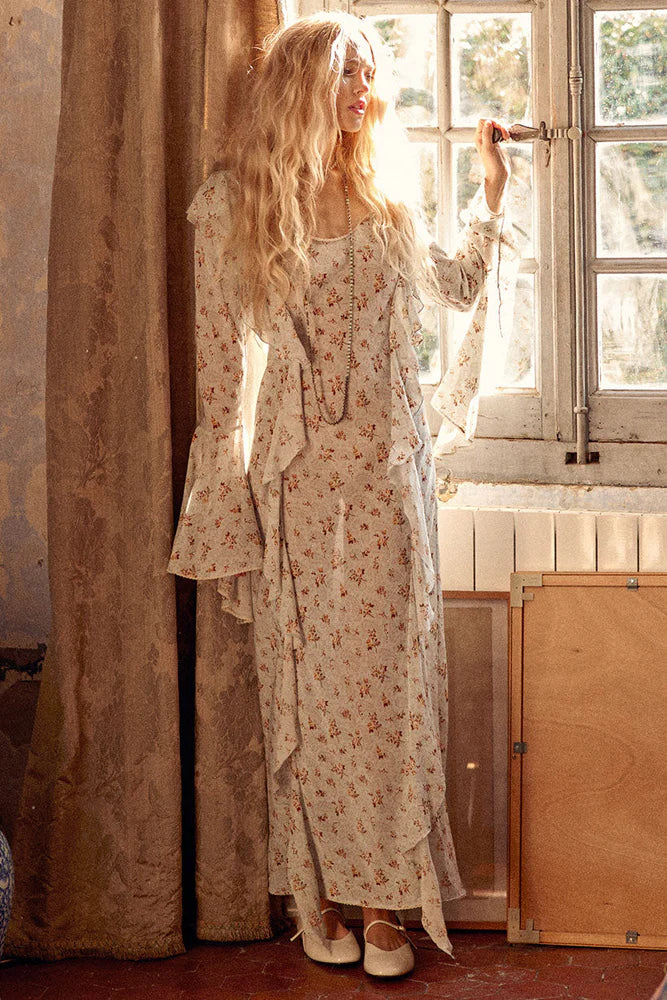 Fleur Frill Bias Maxi Dress | Sweet Life Boutique