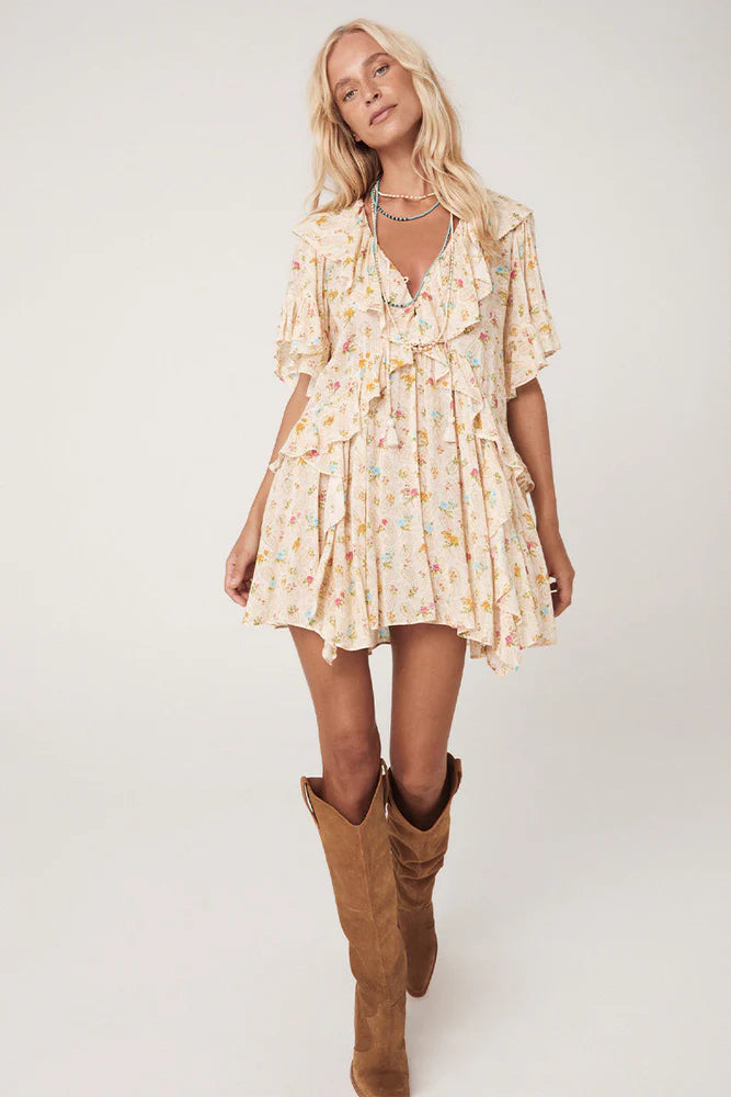 Fleur Flutter Sleeve Mini Dress