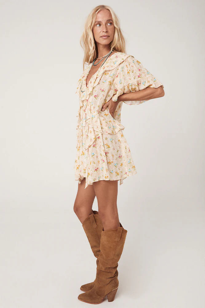 Fleur Flutter Sleeve Mini Dress