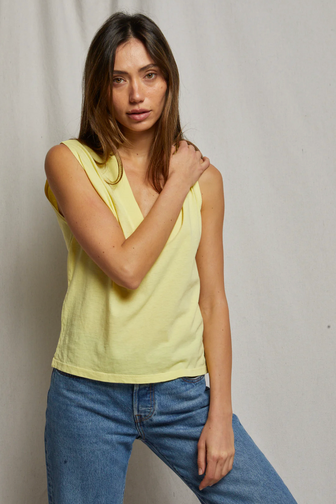 Margot Cotton Sleeveless V NeckTee